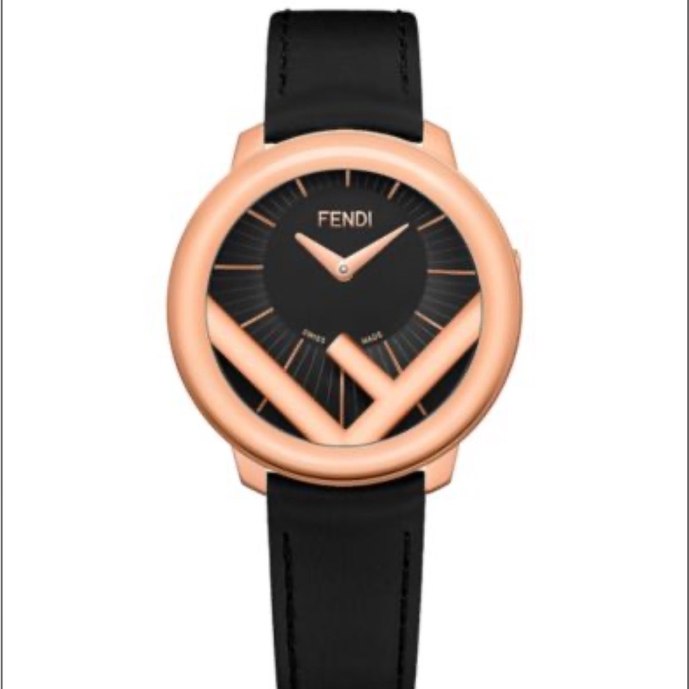 Fendi Run Away 36MM Stainless Steel & Leather Strap Watch